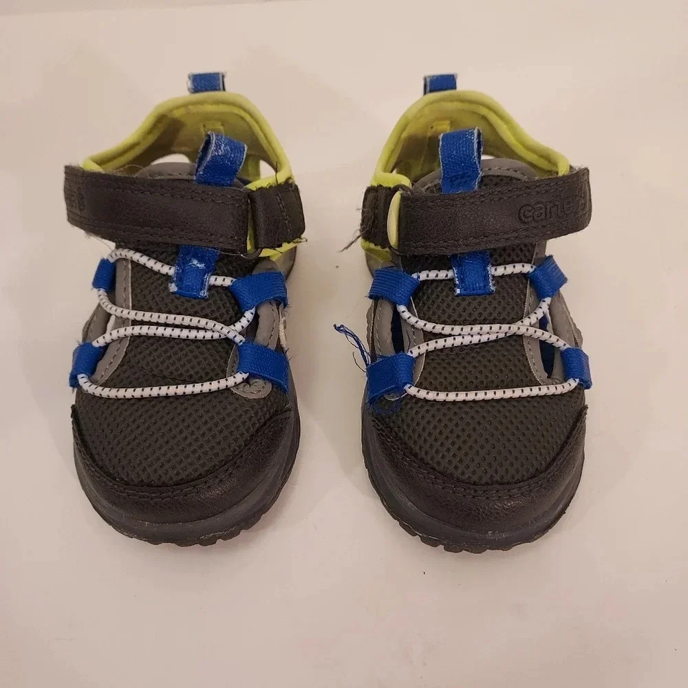 Carter's Baby Boy Blue, Green and Gray Ocean Lighted Sandals in Size 5